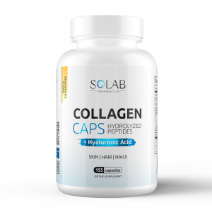  SOLAB / Collagen + Hyaluronic Acid + Vitamine C / Коллаген, Гиалуроновая кислота + Витамин С / 155 капсул
