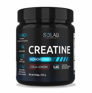 SOLAB / Креатин моногидрат, Creatine Monohydrate.  Вкус Кола-лимон, 200 гр. 30 порций