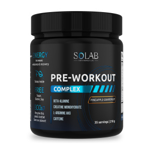SOLAB / Предтренировочный комплекс Pre-workout, Ананас- Грейпфрут, 35 порций