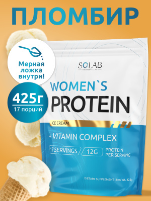 SOLAB / Женский протеин. Вкус Пломбир, 425 г