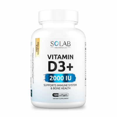SOLAB / Vitamin D3, Витамин D3 2000 ME, 120 капсул