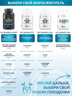 SOLAB / Жиросжигатель Fat Burner Day, 60 капсул
