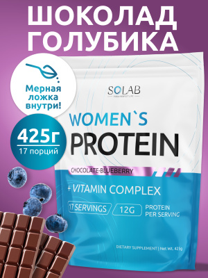 SOLAB / Женский протеин. Вкус  Шоколад-голубика, 425 г
