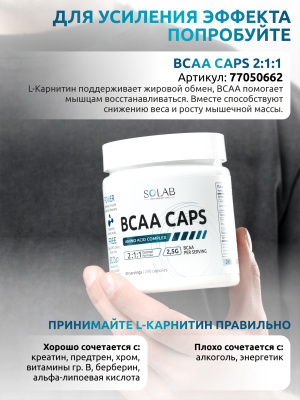 SOLAB / L-карнитин + зеленый чай, 90 капсул
